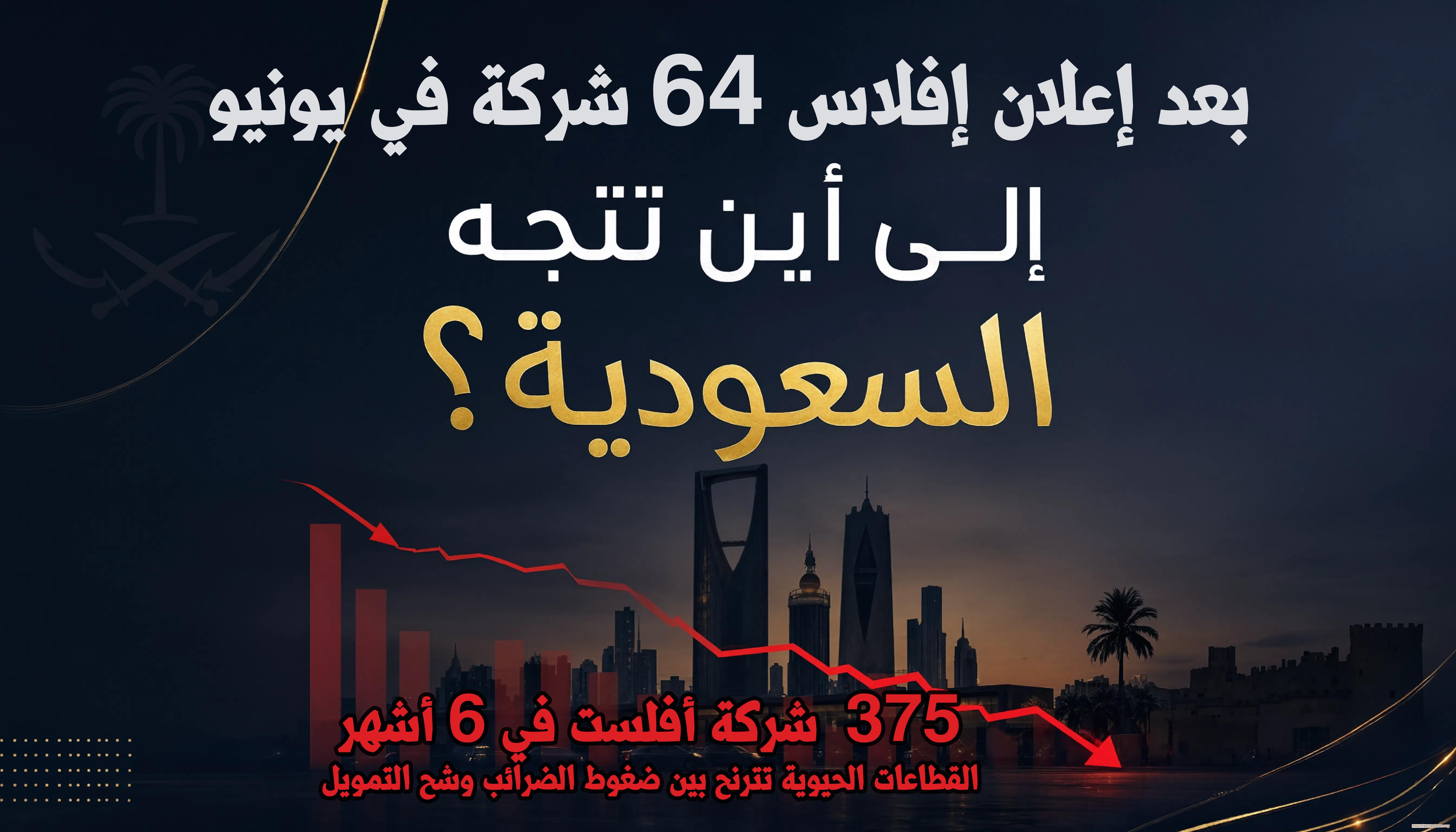 بعد إعلان إفلاس 64 شركة في يونيو… إلى أين تتجه السعودية؟